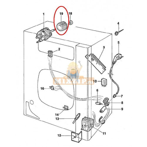 Крыльчатка обдува сушильной машины Electrolux, Zanussi, AEG 1506034006