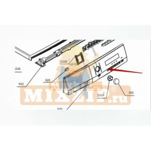 Передняя пластиковая панель стиральной машины Electrolux, Zanussi, AEG 8092120016