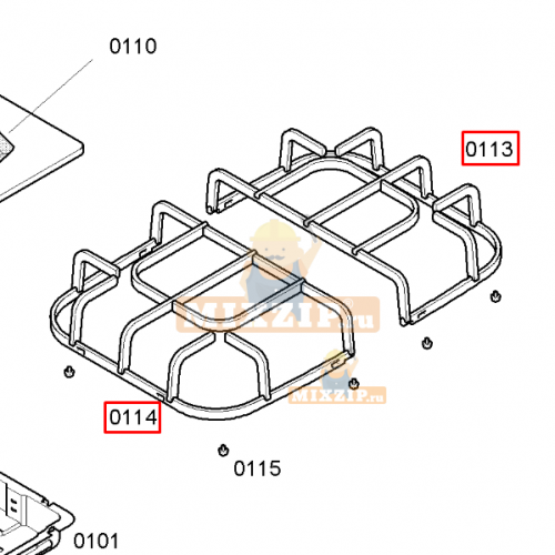 Решетка плиты Bosch PCD68/69..