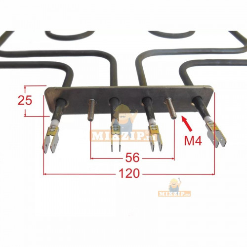 Тэн (нагревательный элемент) духового шкафа Zigmund Shtain 3570337018, 3581910274, 50206901006 3000W, 1200/1800W