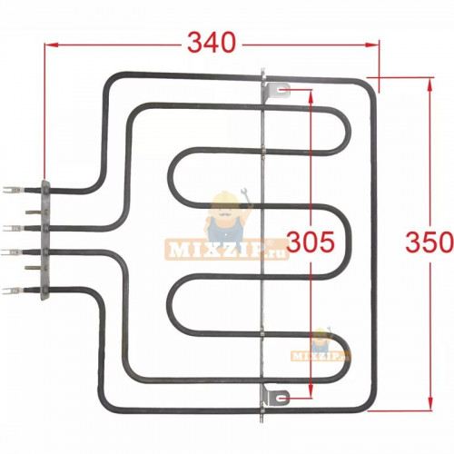 Тэн (нагревательный элемент) духового шкафа Zigmund Shtain 3570337018, 3581910274, 50206901006 3000W, 1200/1800W