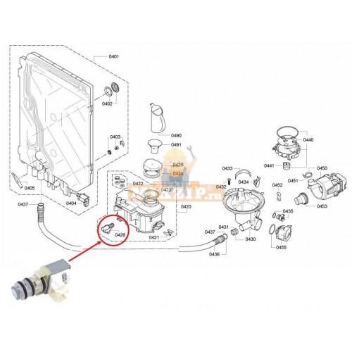 Электромагнитный клапан для посудомоечной машины Bosch Siemens Neff 611916