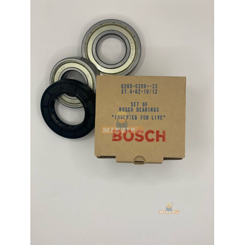 Комплект подшипников и сальник для стиральной машина BOSCH, SIEMENS, NEFF 00610131 6205, 6206, сальник 37.4x62x10/12