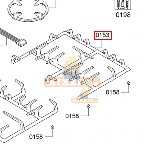 Правая решетка плиты Neff T25/26.. , Артикул 700693