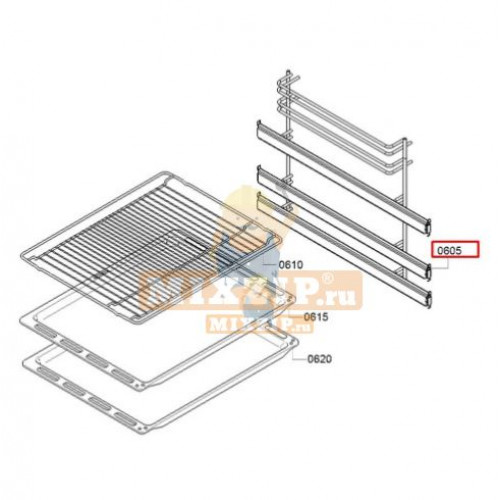 Правая решетка духовки Bosch для установки противней 778179