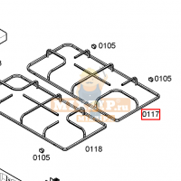 Правая решетка плиты Bosch NGU40/41..