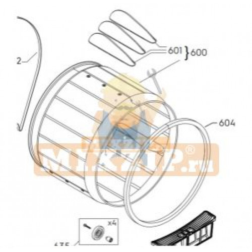 Барабан для СУШИЛЬНОЙ МАШИНЫ ELECTROLUX, ZANUSSI, AEG 8090707103