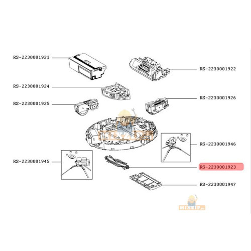 Щетка, вал для робота пылесоса Rowenta RR74 RS-2230001923