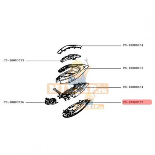 Подошва парового утюга Tefal SV805 и SV806 CS-10000107