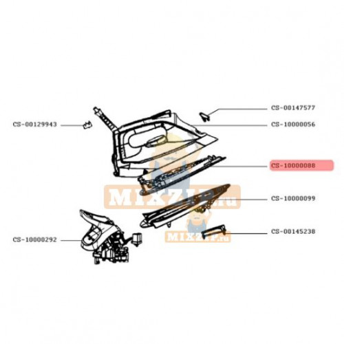 Подошва парового утюга Rowenta DG76 и DG8622 CS-10000088