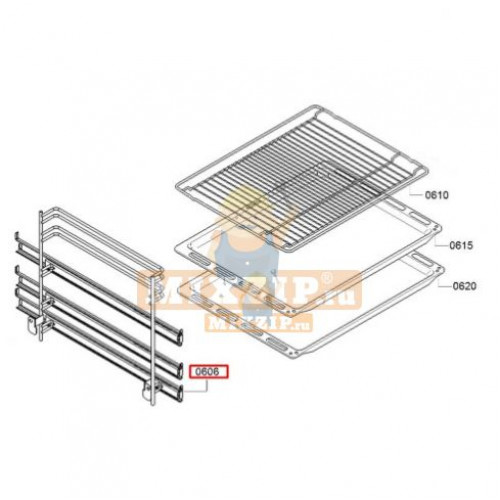 Левая решетка духовки Bosch для установки противней 778180