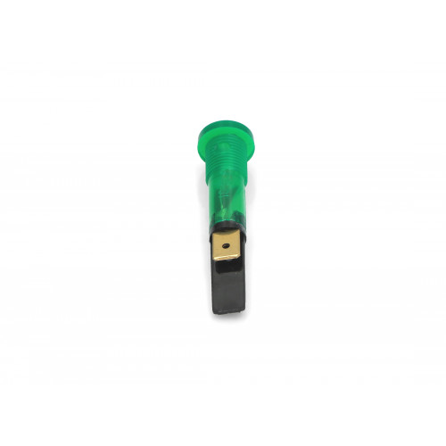 Индикаторная лампа ROUND GREEN WARNING LIGHT (SX31 series. 230V, 120°C. Connection to Faston 6,3x0,8. Fixing with counter-nut fitted. Head O13,5mm, hole O10mm. 2 contacts.) зам.