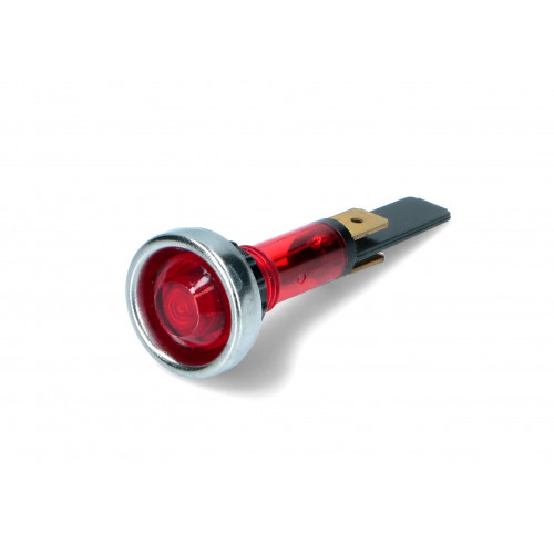 Индикаторная лампа ROUND RED WARNING LIGHT 250V (SX31 series. 250V, 120°C. Connection to Faston 6,3x0,8. Counter-nut to assemble. Head O20,4mm, hole O10mm, height 5,5mm.) зам.