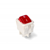 Выключатель BIPOLAR RED LIGHT SWITCH 16A (Bipolar with red light, white body. 16A 230V. 4 contacts, 6,3mm. Dimensions:22x30mm.) зам.