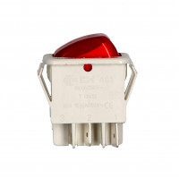 Выключатель BIPOLAR RED LIGHT SWITCH 16A (Bipolar with red light, white body. 16A 230V. 4 contacts, 6,3mm. Dimensions:22x30mm.) зам.