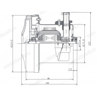 Мотор пылесоса 1200W, китай, H=104/35mm, D=105/72/23,, зам. VC07W29-SX