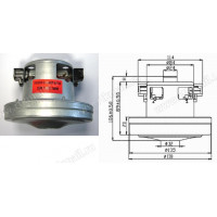 -Мотор пылесоса 1400w (китай), H=106, h32, D138; зам. ELUX-2192841027, H076