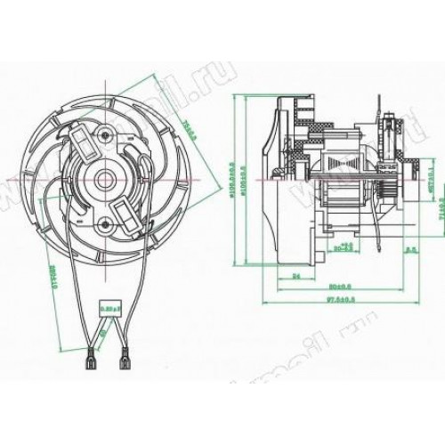 -Мотор пылесоса 900W H=97, h32, D107, d27