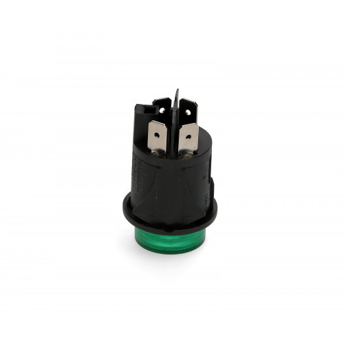 Кнопка включения BIPOLAR ROUND GREEN LIGHT SWITCH (O24mm. 250V, 16A, 4 contacts.) зам.