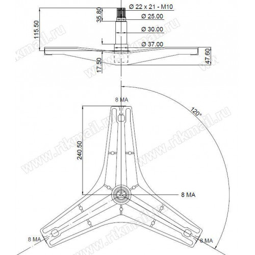 -Крестовина барабана СМА LG (H-117mm, D-37mm.), зам. 4434EN1002A, MHW34308902, MHW39232001, WM3605szw