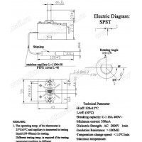 Термостат духовки 50°-320°C, EGO 55.13069.500; 16A, шток-23, щуп-160/3mm, Capillary: 870mm