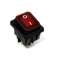 Выключатель BIPOLAR RED LIGHT SWITCH 4C 16A 6,3mm (Bipolar with red light. 16A, 250V. Faston: 6,3mm. Temperature: 120/55°C. 4 contacts. 3/4HP, 125/250V. 20A125V, 16A/250V.) зам.