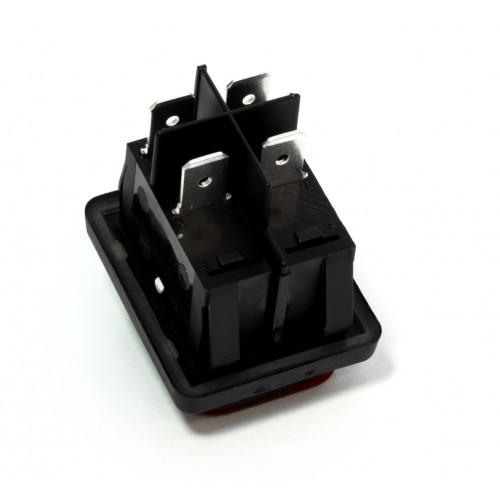 Выключатель BIPOLAR RED LIGHT SWITCH 4C 16A 6,3mm (Bipolar with red light. 16A, 250V. Faston: 6,3mm. Temperature: 120/55°C. 4 contacts. 3/4HP, 125/250V. 20A125V, 16A/250V.) зам.