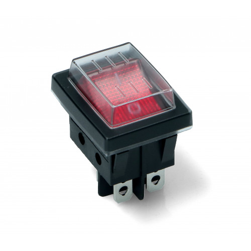 Выключатель BIPOLAR RED LIGHT SWITCH 15A (With rubber protection, 4 contacts. 15A 250V, 20A 125V.) зам.SWT720UN