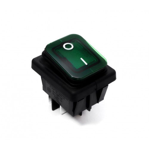 Выключатель BIPOLAR GREEN LIGHT SWITCH 16A 6,3mm (Bipolar with green light. 16A, 250V. Faston: 6,3mm. Temperature: 120/55°C. 4 contacts. 3/4HP, 125/250V. 20A125V, 16A/250V.) зам.