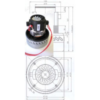 Мотор пылесоса 24v - 400w, H170/69mm, D144/79