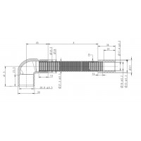 Шланг слив. (вх.Г-образн d-29, F=25), зам. WK114, DWH033UN, 00ts29