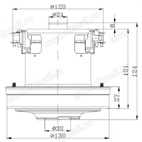 Мотор пылесоса 2200w, SKL (H=125, h40, D130), HWX-CG22 C 1131502021