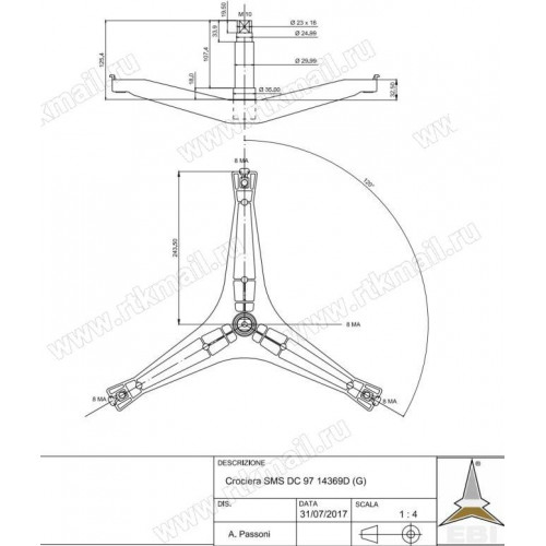 Крестовина барабана SAMS DC97-14369D