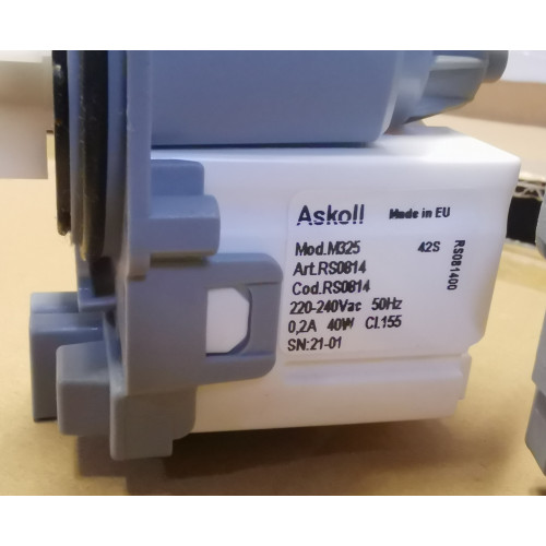 Насос Askoll 40w (без улит.на защелк3шт.клем-вперед вместе), зам. PMP037UN, 63BS105, 63BS705, OAC266228, 49023062u, code>AV5435,/code>AV54535, PMP522UN, PMP034UN, 00215290