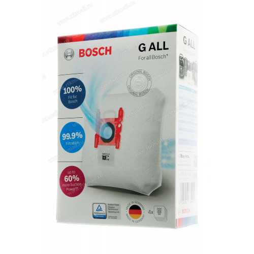 Мешки-пылесборники Bosch PowerProtect, тип "G ALL", 4 шт. зам. 00575860 00460440 00463511 00469748 00461747 00466095 00461353 00460714 00461883 00577318 00468383 00469873 17000940 0017003048