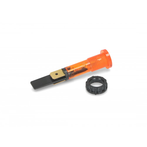 Индикаторная лампа ROUND ORANGE WARNING LIGHT (SX31 series. 230V, 120°C. Connection to Faston 6,3x0,8. Fixing with counter-nut fitted. Head O13,5mm, hole O10mm. 2 contacts.) зам.