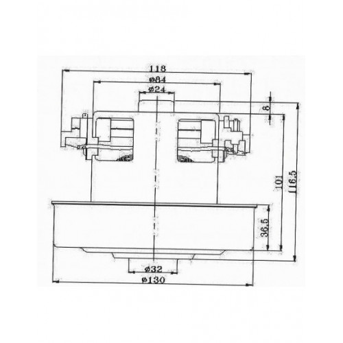 Мотор пылесоса 1800W H=116/44, D130/83mm (HWX-PG)