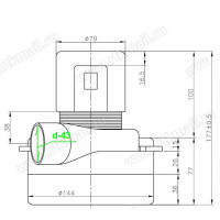 Мотор пылесоса 1200w-230v H=177, h77, D144, d79, (с отводом)