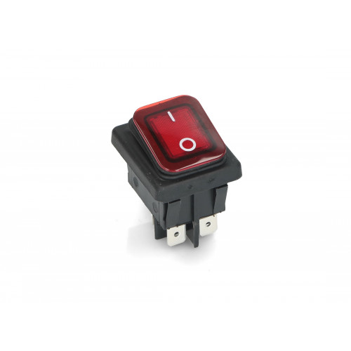 Выключатель BIPOLAR RED LIGHT SWITCH 20A 6,3mm (Bipolar with red light. 20(10)A, 250V. Faston: 6,3x0,8mm. 4 contacts.) зам.