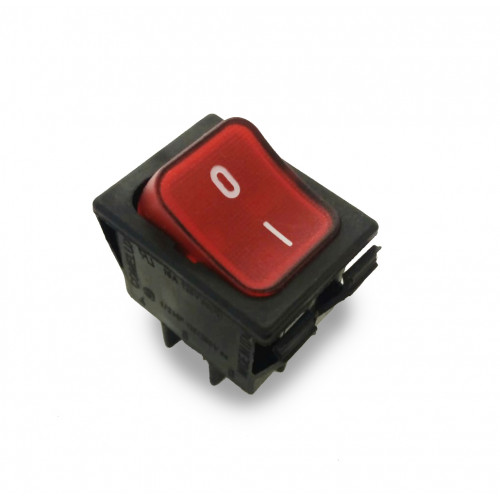 Выключатель BIPOLAR RED LIGHT SWITCH 16A (Bipolar with red light, black body. 16A(4), 250V ~ 10(4)A, 250V. External frame dimensions: 26x32mm. Hole dimensions: 22x29mm.) зам.