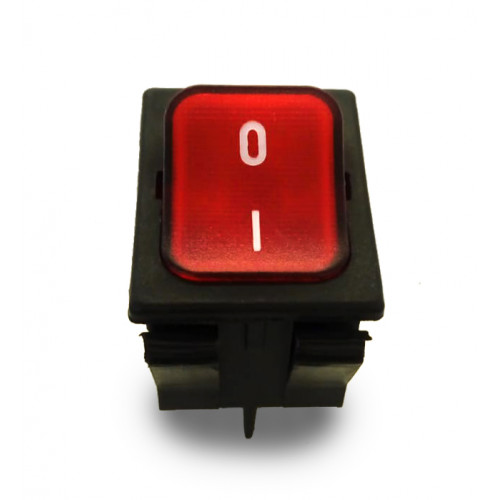 Выключатель BIPOLAR RED LIGHT SWITCH 16A (Bipolar with red light, black body. 16A(4), 250V ~ 10(4)A, 250V. External frame dimensions: 26x32mm. Hole dimensions: 22x29mm.) зам.