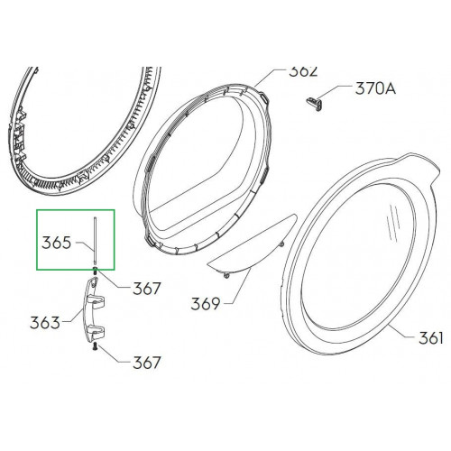 Шток петли люка сушильной машины