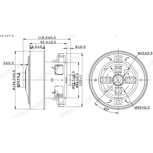 Мотор пылесоса 1600W, H=112/50, D135, VCM-K40HUAA, SAMS DJ31-00005H, зам. VAC031UN, DJ31-00005K