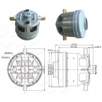 Мотор пылесоса 1600w Bosch VCM-B18, H=113mm, D100/95/вход45mm , зам. 00751273, 00650525, VC07252Uw, VAC067UN, 1BA4418-6FK