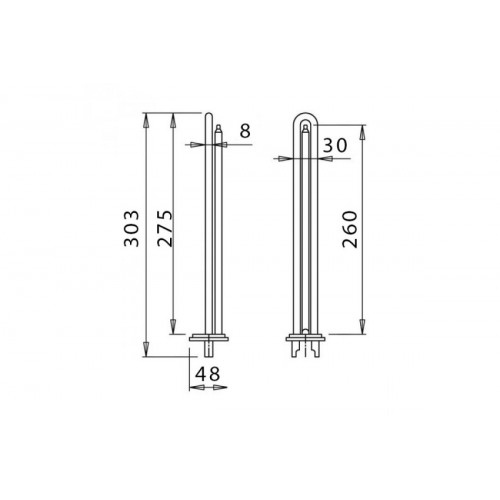 ТЭН Unival для водонагревателя (RCA, 2500W, D48, M6, L275)