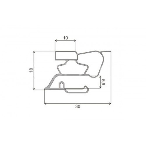 Уплотнитель холодильника 1010x510 мм, профиль СТ