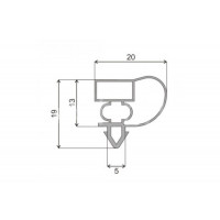 Уплотнитель двери 820x1520 мм холодильника Electrolux Профиль Е1