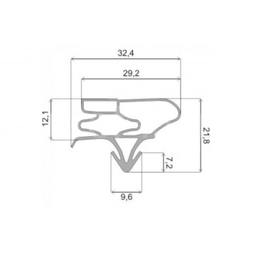 Уплотнитель холодильника (1030x560 мм) профиль