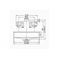 Мотор пылесоса HWX-PB 1400W, H=112мм D=137мм