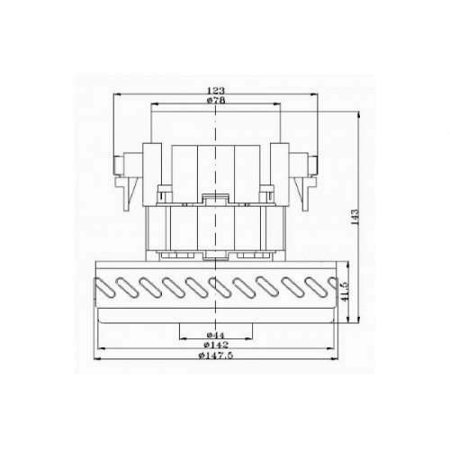 Мотор пылесоса моющий HWX-B-2 1200W, H-146, D-145